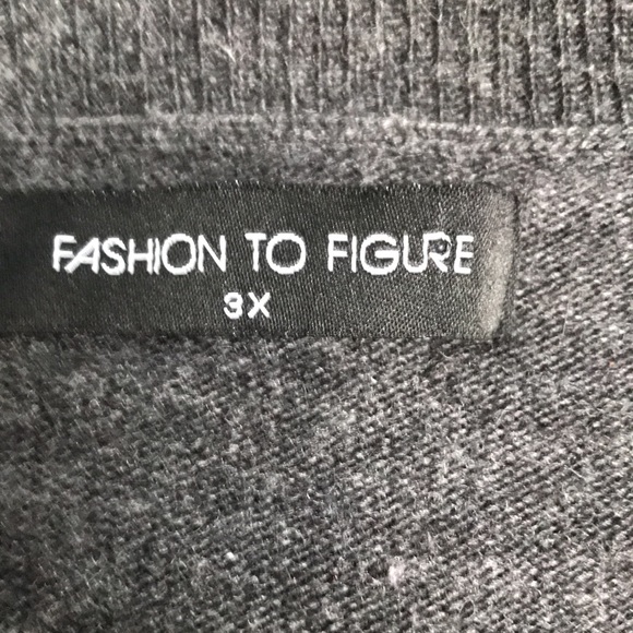 Fashion to Figure size 3X sweater with faux leather shoulder and back details. - Picture 7 of 8